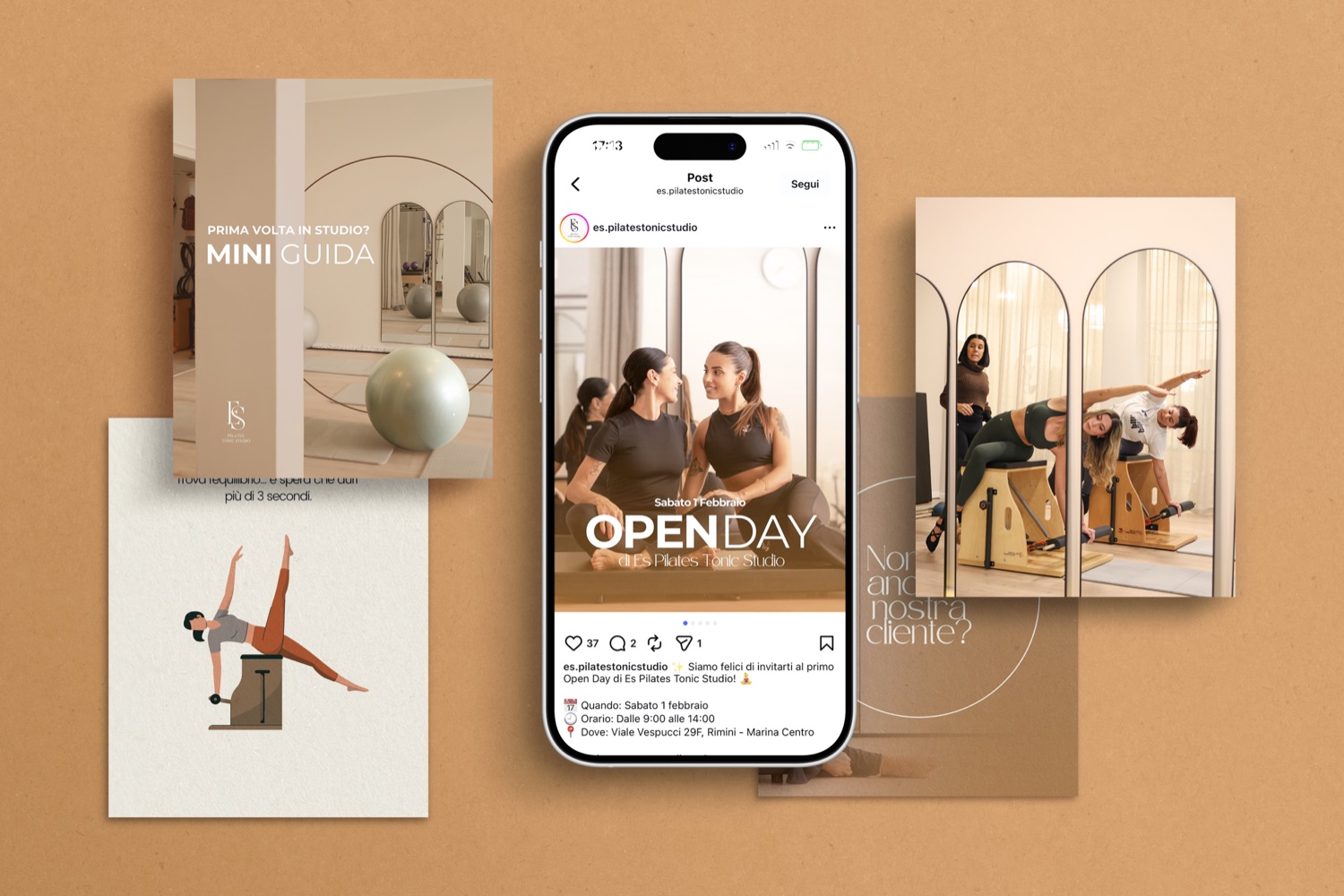 Contenuti social realizzati da Miketing mostrati su smartphone